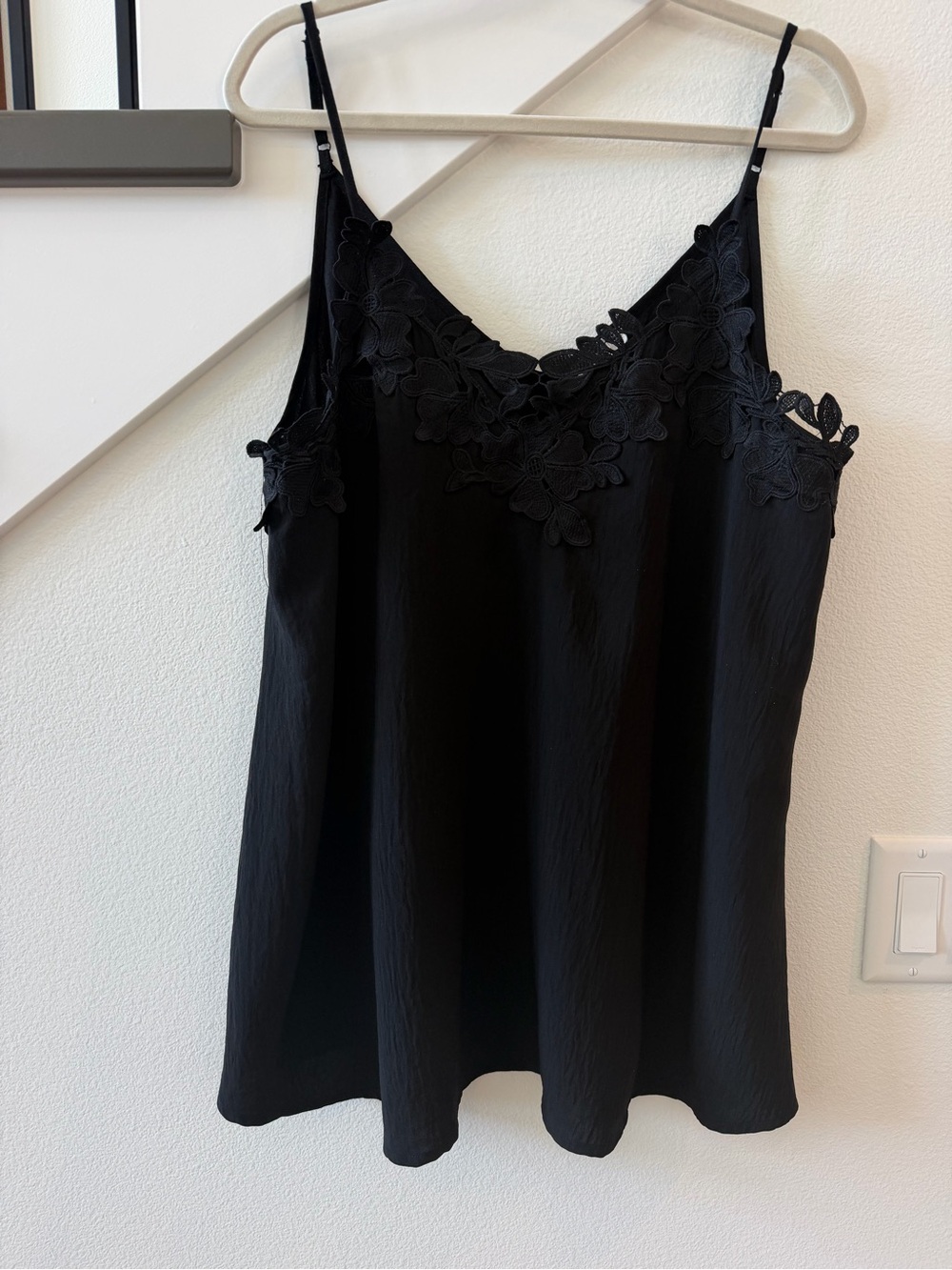 ODDY Black Floral Lace V-Neck Top - Women